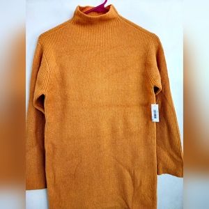 NWT High neck sweater dress, orange color, M-L.